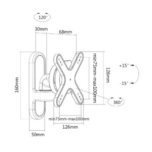 Soporte de pared articulado Kimex 013-1501