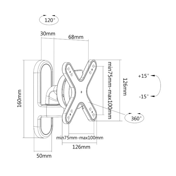 Soporte de pared articulado Kimex 013-1501