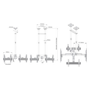 Soportes de techo multipantalla Kimex 014-6014 de 50" a 75".