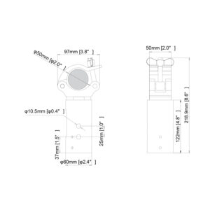 Conector ajustable KIMEX 032-1042 diámetro 5 cm.