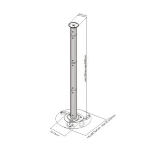 Soporte de techo para proyector Kimex 052-0500