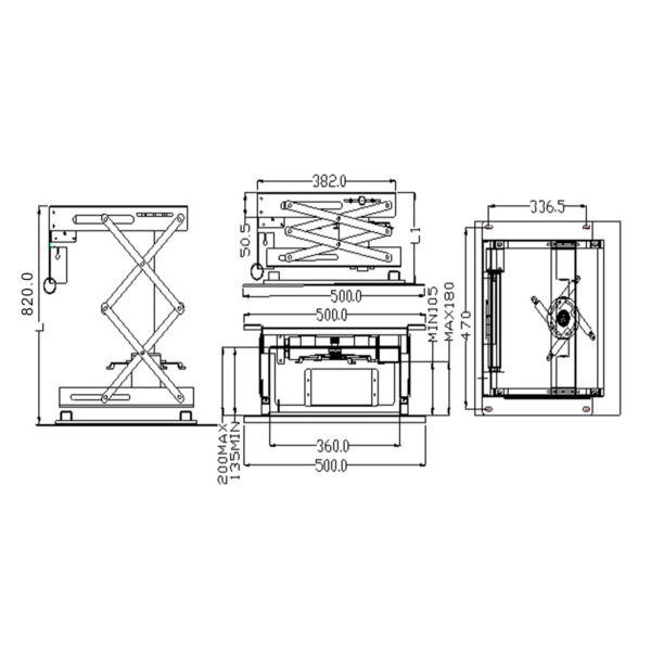 Soporte motorizado KIMEX 055-0064W para videoproyector