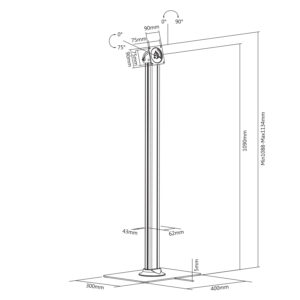 Soporte de suelo de aluminio para tablet Kimex 091-4002 con rotación e inclinación