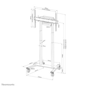 Soporte de suelo móvil Neomounts FL55-875BL1 MOVE Lift