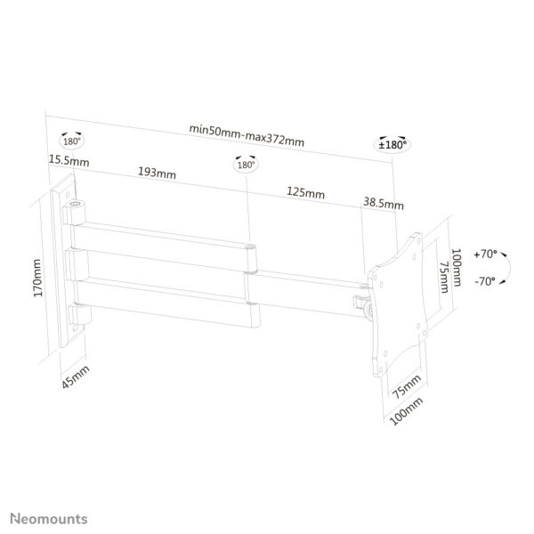 Soporte de pared Neomounts FPMA-W830BLACK para TV/monitor