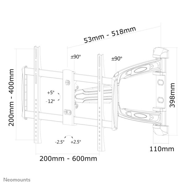 Soporte de pared Neomounts LED-W700SILVER para TV