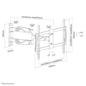 Soporte de pared Neomounts NM-W460BLACK para TV