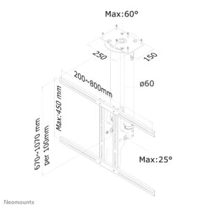 Soporte de techo Neomounts PLASMA-C100 para TV