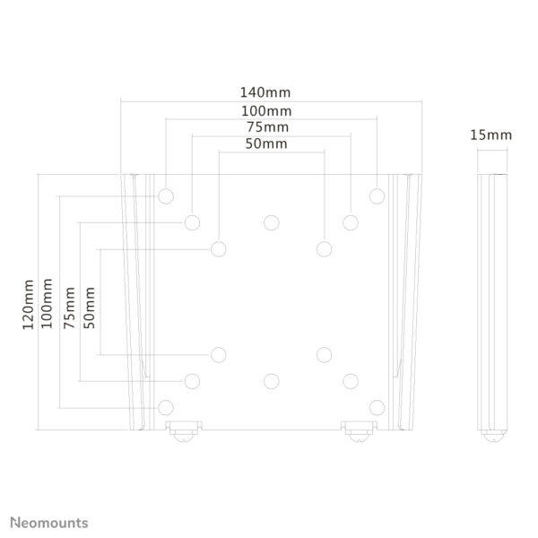 Soporte de pared Neomounts FPMA-W25BLACK para pantallas de hasta 30"