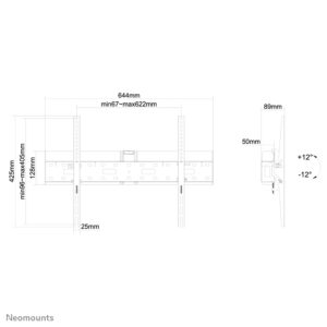 Soporte de pared Neomounts LFD-W2640MP para pantallas de hasta 75"