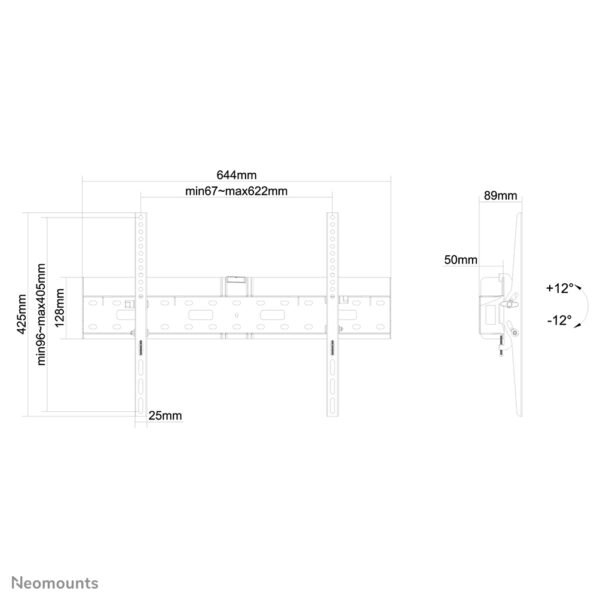 Soporte de pared Neomounts LFD-W2640MP para pantallas de hasta 75"