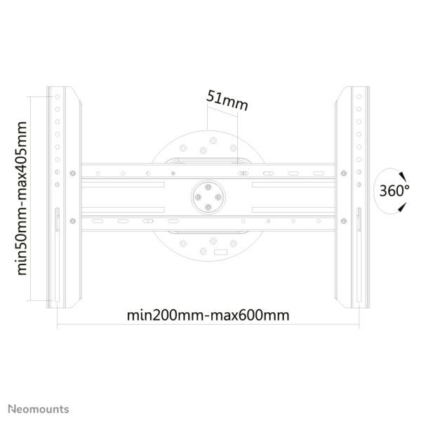 Soporte de pared fijo Neomounts LED-WR100BLACK para pantallas de hasta 75" con rotación de 360 grados