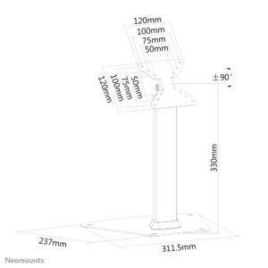 Soporte de escritorio Neomounts FPMA-D1500SILVER para pantallas de hasta 32"