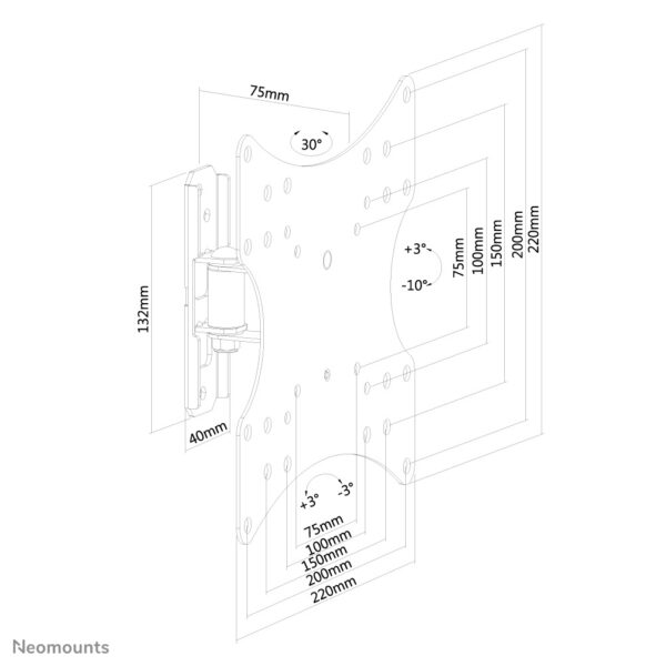 Soporte de pared Neomounts FPMA-W115BLACK para pantallas de hasta 40"