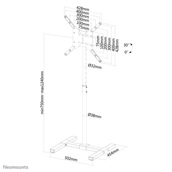 Soporte de suelo Neomounts NS-FS100BLACK para pantallas hasta 55"