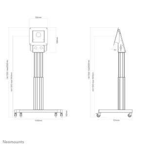 Soporte de suelo motorizado Neomounts NM-HUB2LIFTSILVER