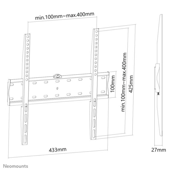 Soporte de pared Neomounts FPMA-W300BLACK para pantallas de hasta 55"