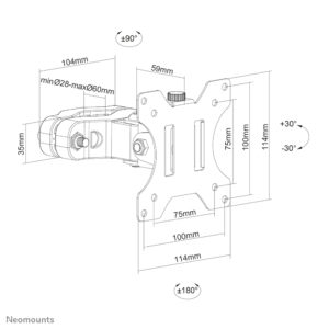 Soporte de Poste Neomounts FL40-430BL11 para Pantallas de 32"