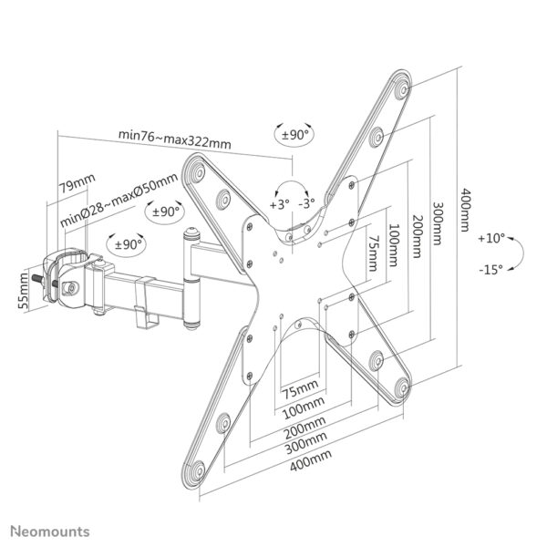 Soporte de Poste Neomounts FL40-430BL14