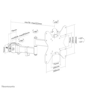 Soporte de Poste Neomounts FL40-430BL12 para Pantallas de 42"