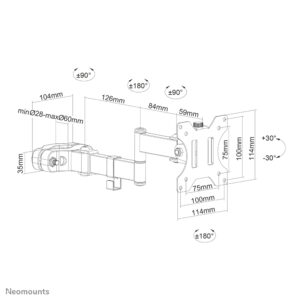 Soporte de Poste Neomounts FL40-430BL11 para Pantallas de 32"