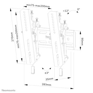 Soporte de pared Neomounts WL35S-850BL12 LEVEL para pantallas de hasta 65"