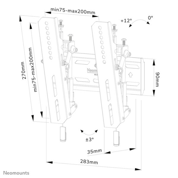 Soporte de pared Neomounts WL35S-850BL12 LEVEL para pantallas de hasta 65"