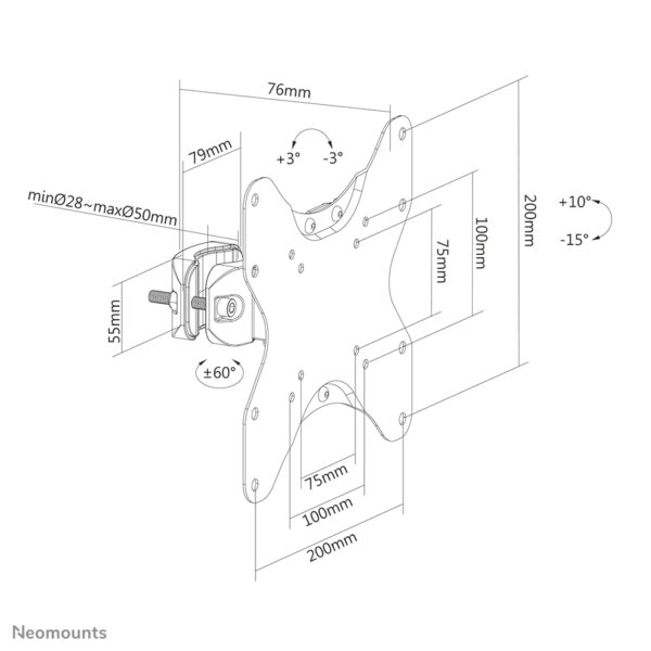 Soporte de Poste Neomounts FL40-430BL12 para Pantallas de 42"