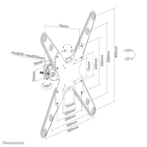 Soporte de Poste Neomounts FL40-430BL14 para Pantallas de 55"