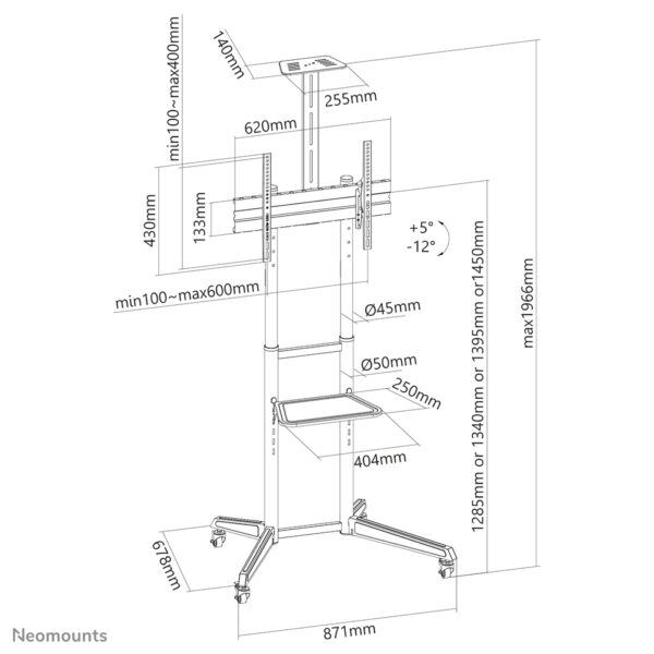 Soporte de Suelo Móvil Neomounts FL50-550BL1