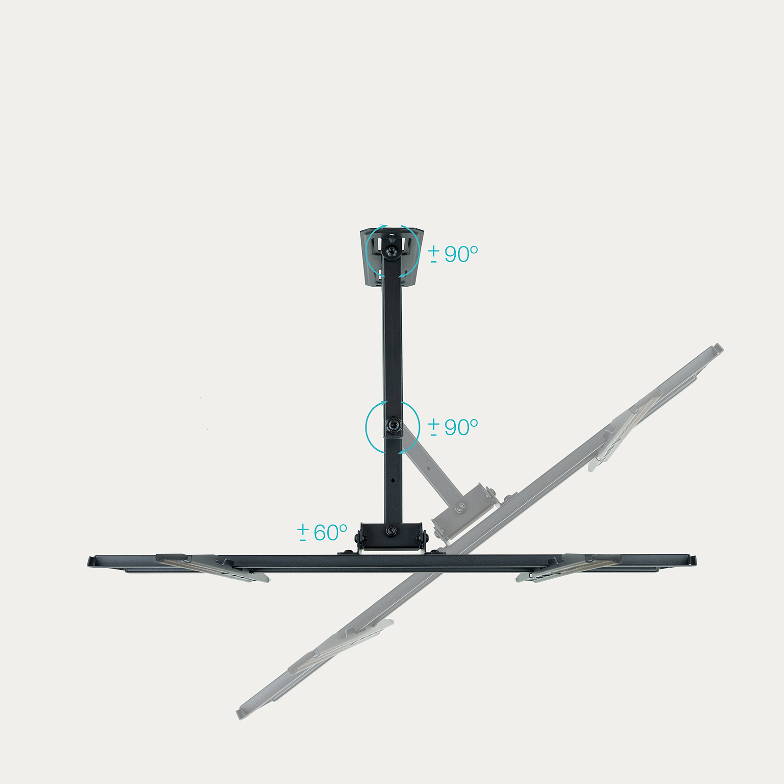 Soporte de pared giratorio, inclinable y nivelable para pantallas de TV 37"- 70" (B-Stock) - Imagen 3