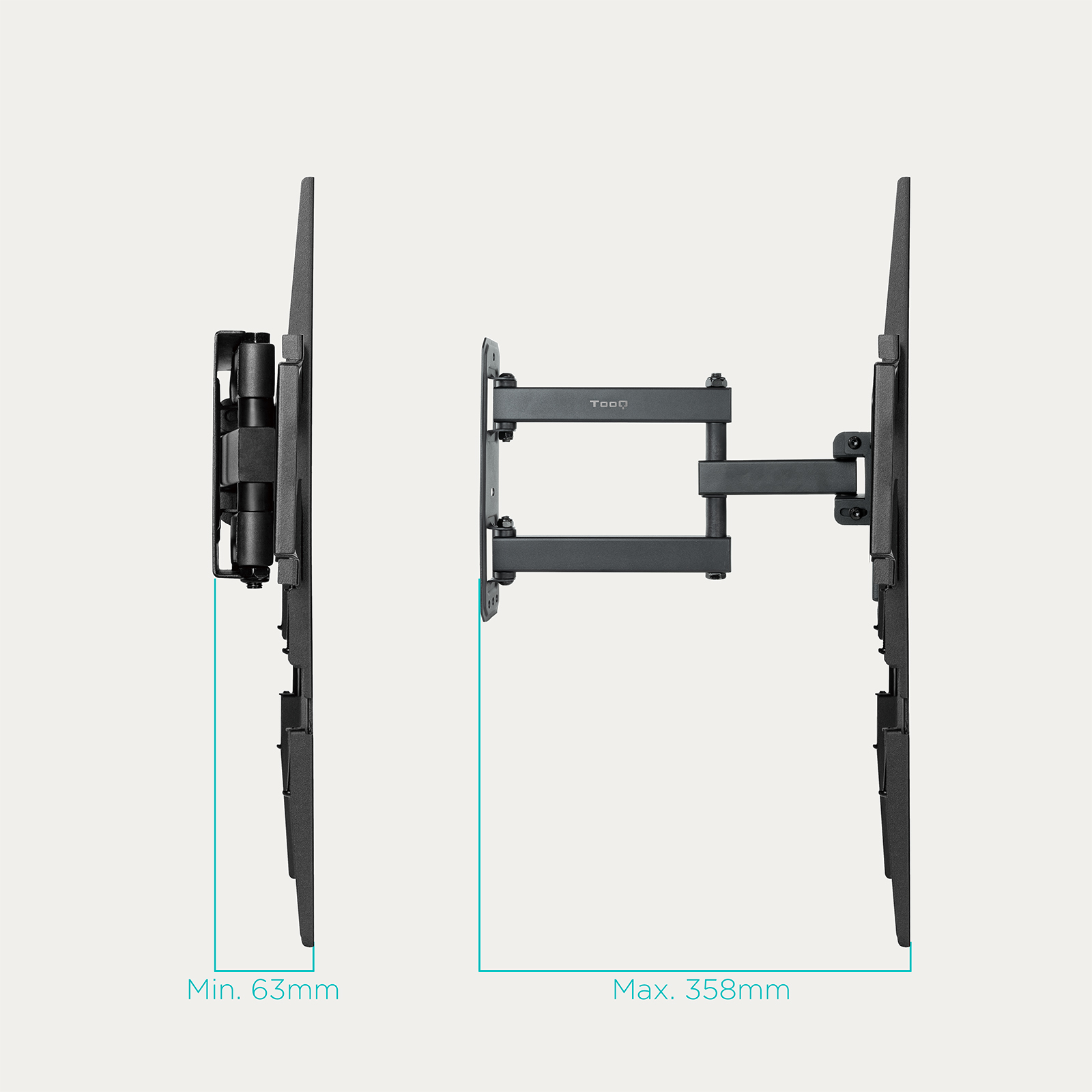 Soporte de pared giratorio, inclinable y nivelable para pantallas de TV 37"- 70" (B-Stock) - Imagen 4