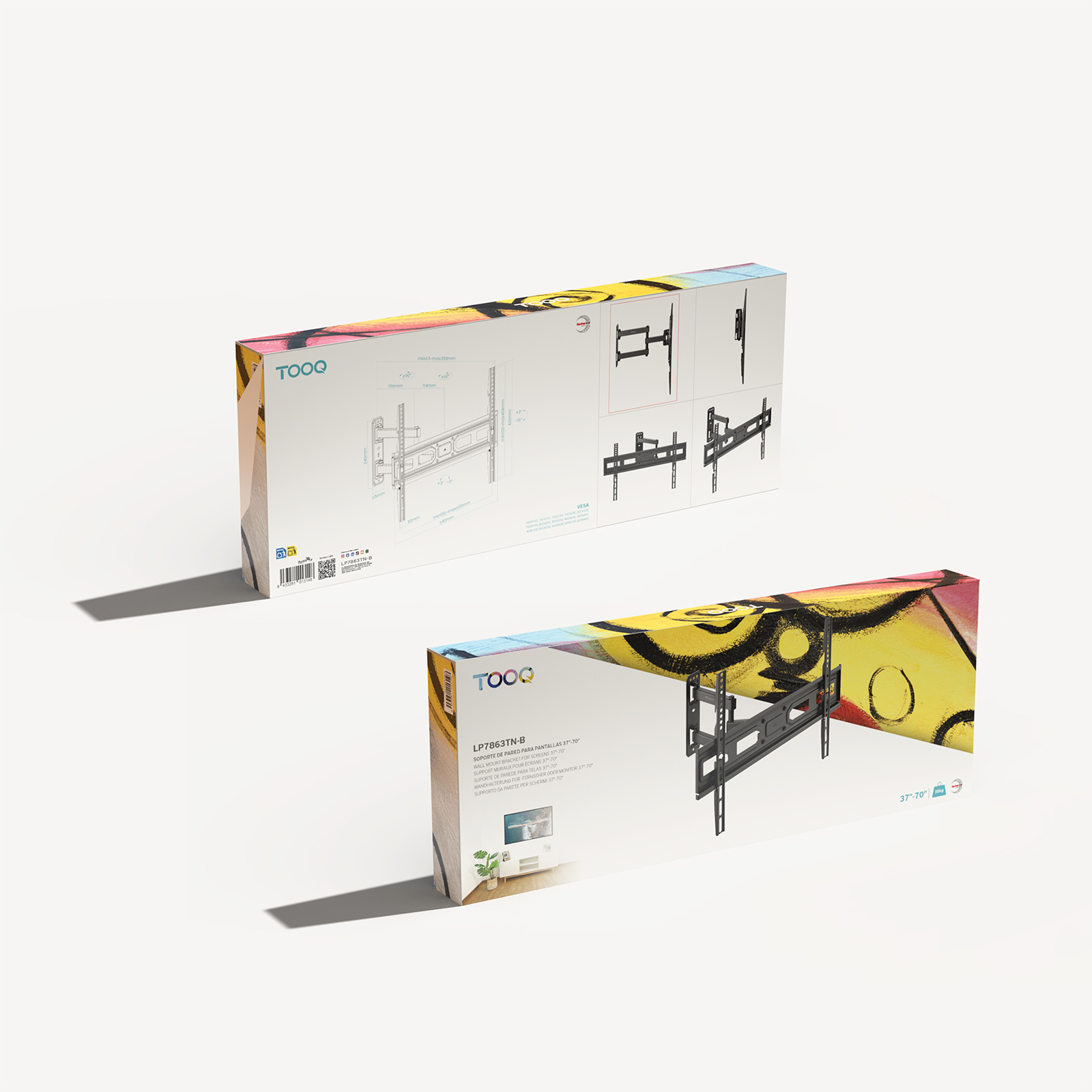 Soporte de pared giratorio, inclinable y nivelable para pantallas de TV 37"- 70" (B-Stock) - Imagen 10